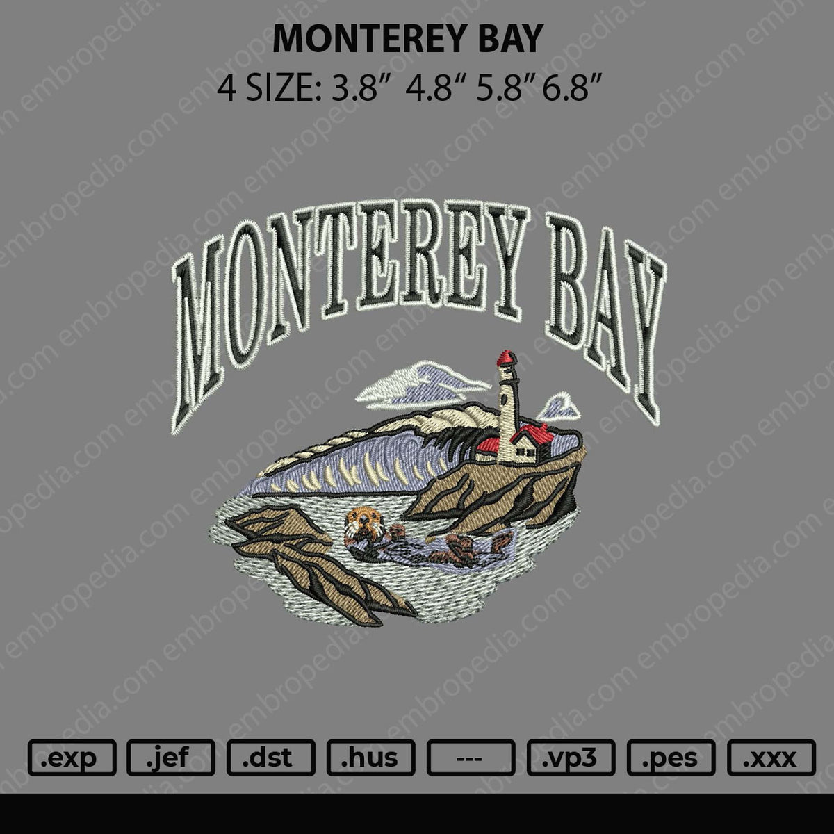 Monterey Bay Embroidery File 4 size Embropedia
