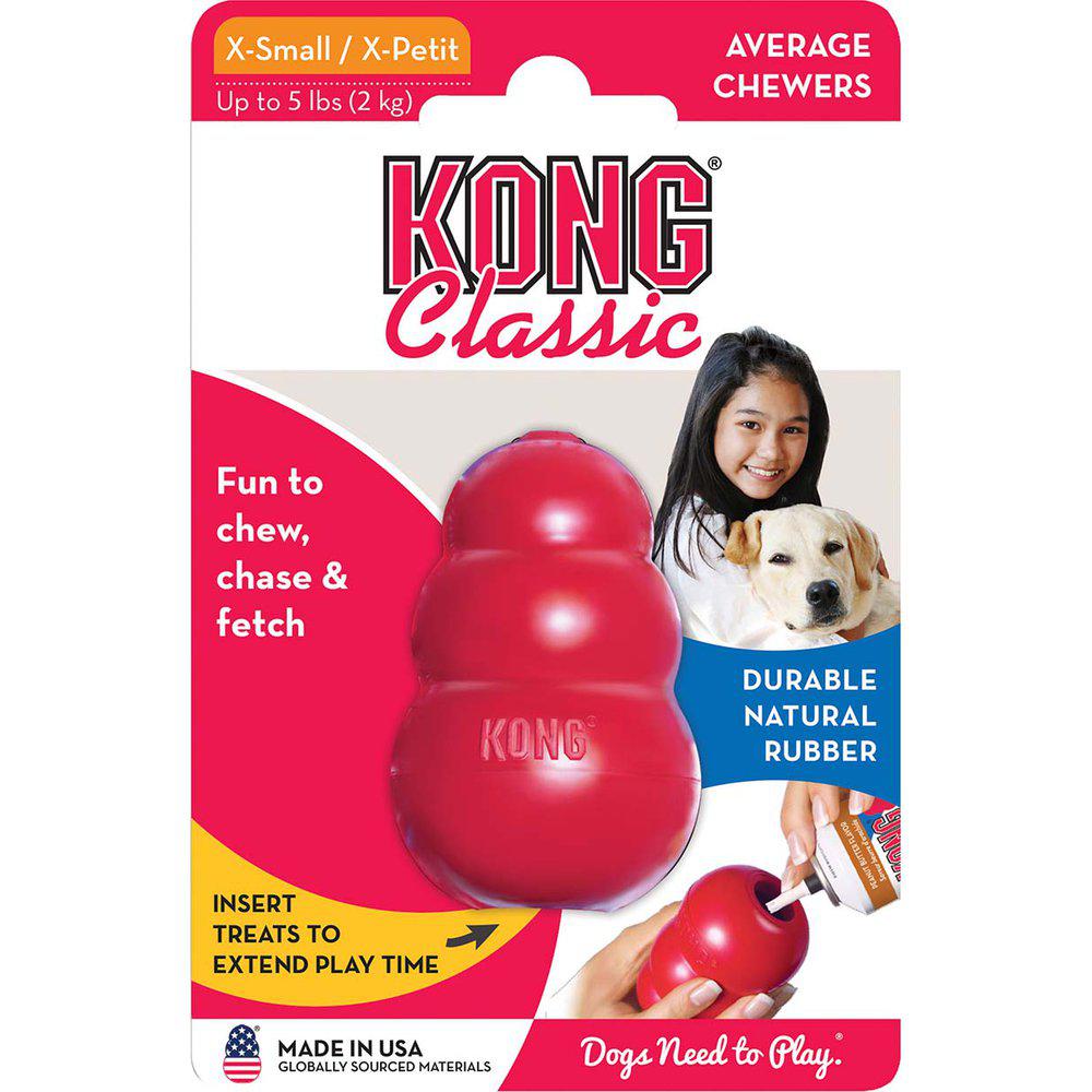 Kong Classic Rød Xsmall Hundelegetøj 3X6Cm - Godbidsbold Fra Kong - Til Lavpris Hos Petpal –