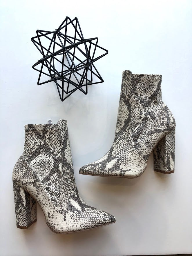 snake print bootie