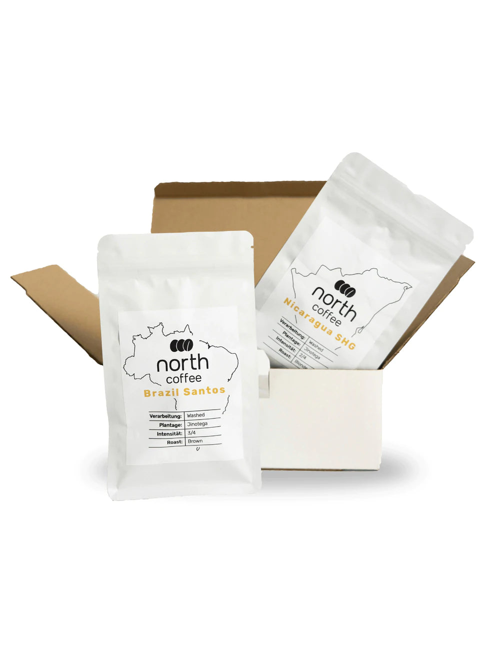 Café Arabica frais en grains - Brésil & Nicaragua (2 x 250g)
