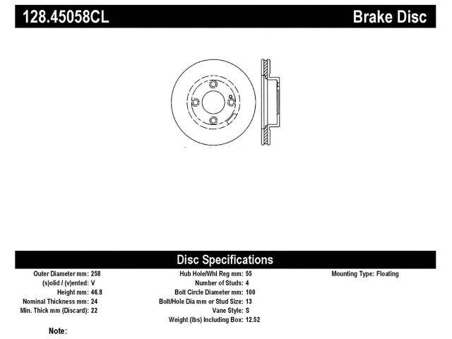 StopTech Brake Rotor 128.45058CL 