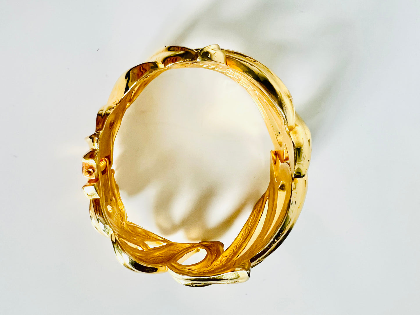 Vintage Chunky Gold 1980s Clamper Bracelet