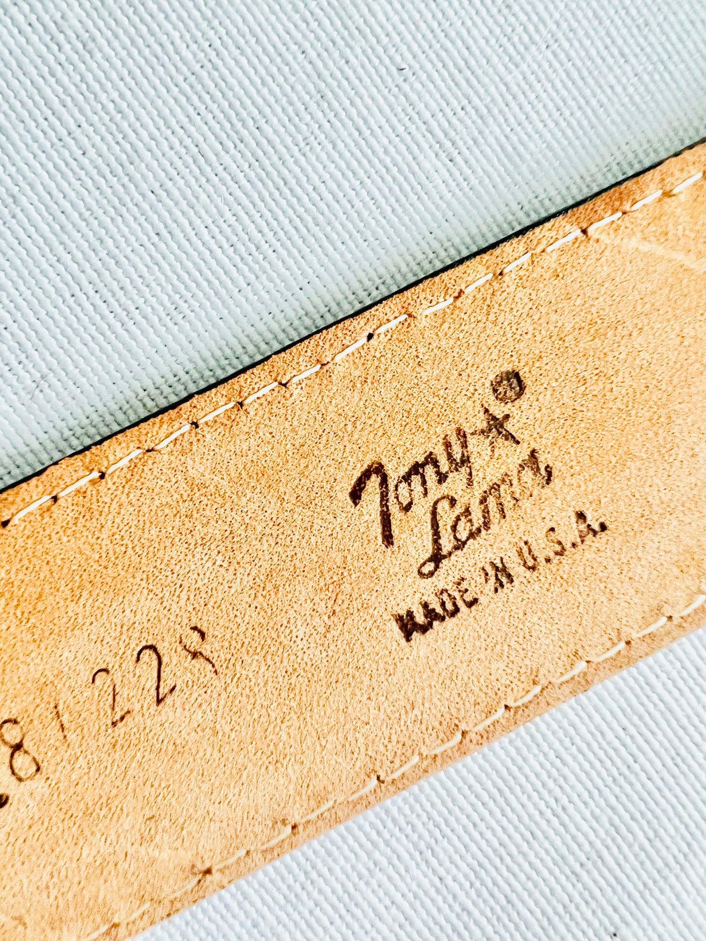Vintage Tony Lama Leather Belt with Heart Buckle