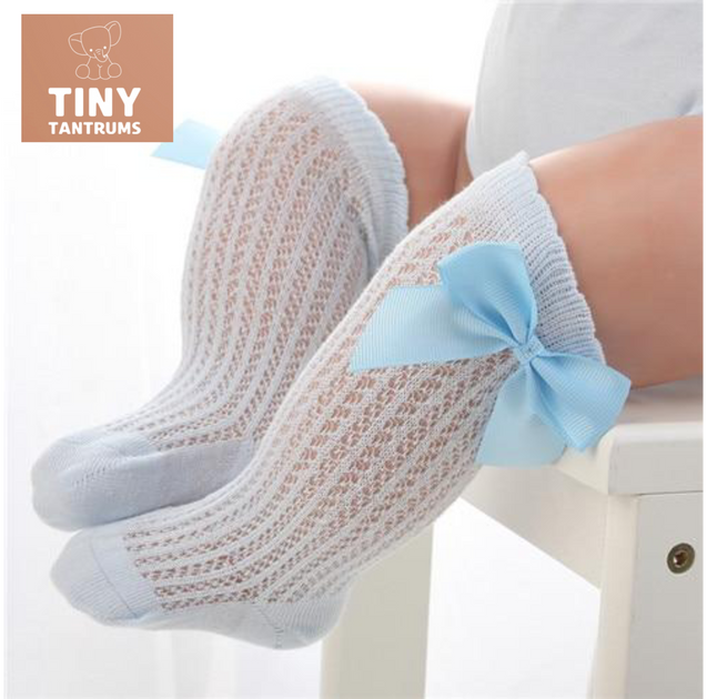 Enjoy The Little Things Whale Soft Blue 5 x 3 Cotton Fabric Kneezie Infant Socks