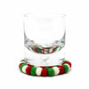 Hand Crafted Felt Ball Coasters from Nepal: 4-pack, White Christmas Multicolor - Nepal