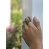 Turquoise Stone Adjustable Brass Ring - India