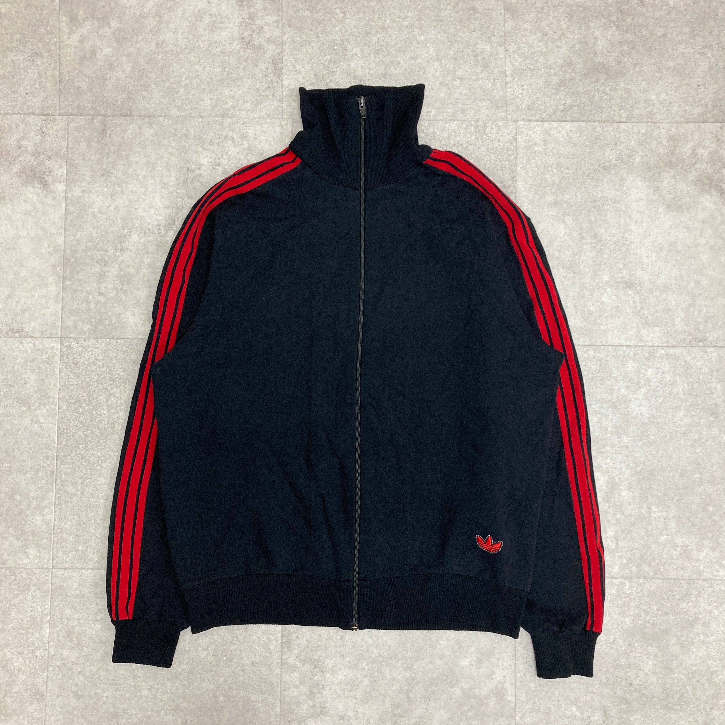 70s adidas 西ドイツ製 トラックジャケット ジャージ 黒×白 | labiela.com