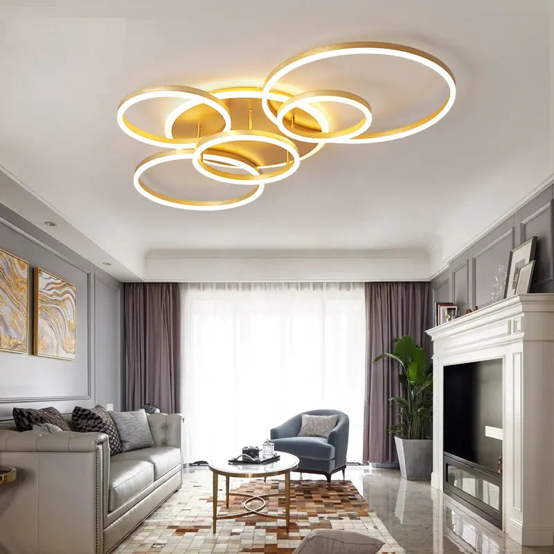antenne Beschrijven tennis Gouden Moderne plafondlamp incl. Dimbare LED-verlichting met afstandsb –  Lampfabriek