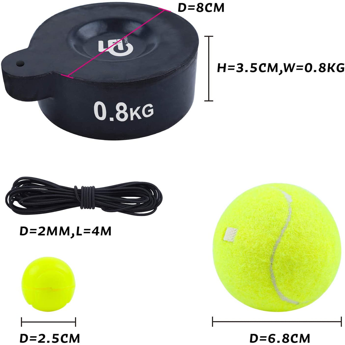 Details about   Portable Tennis Trainer Practice Rebound Training Tool Professional Stereotype 