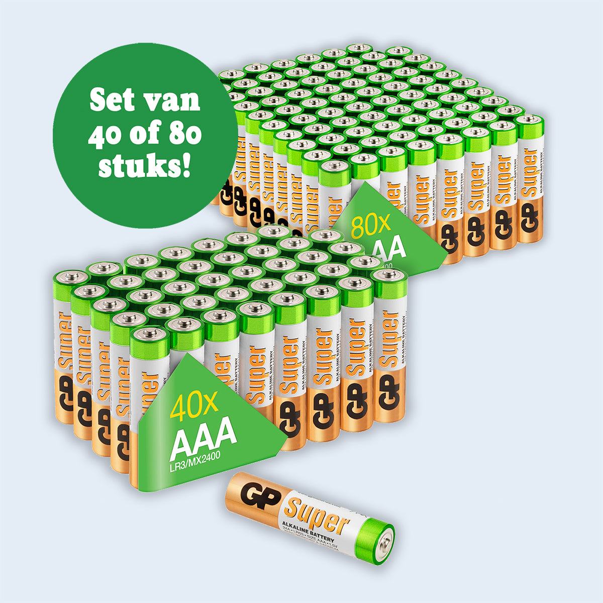 Skim betalen Maan oppervlakte GP Alkaline Super AAA Batterijen | 40 of 80 stuks | Maxmagazineshop.nl –  MAX Magazine Shop