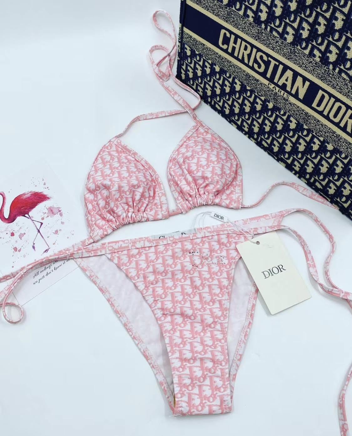 christian dior swimsuit pink