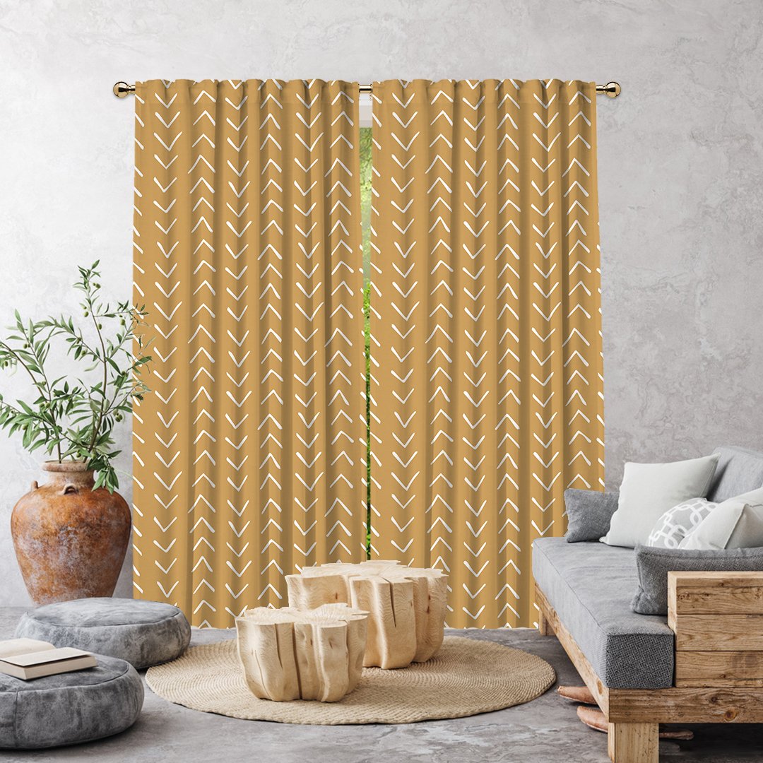 Baby Pink Boho Curtain,African Mud,Window Treatments,Blackout,Sheer,De