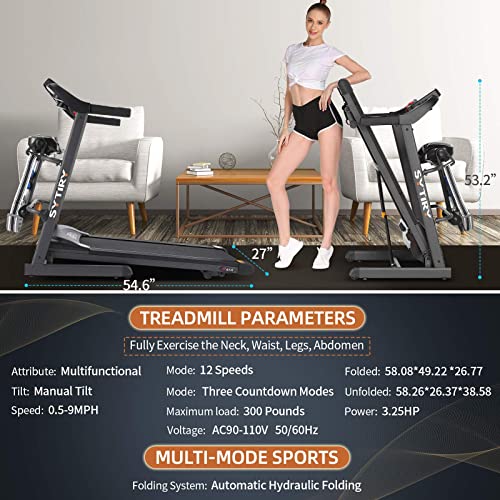 folding electric treadmill running machine & 12 sport modes for exercise