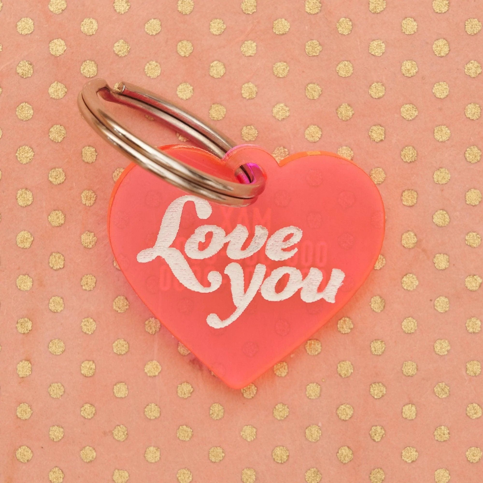 Love you, Small Heart Personalized Pet Tag – emandmestudio