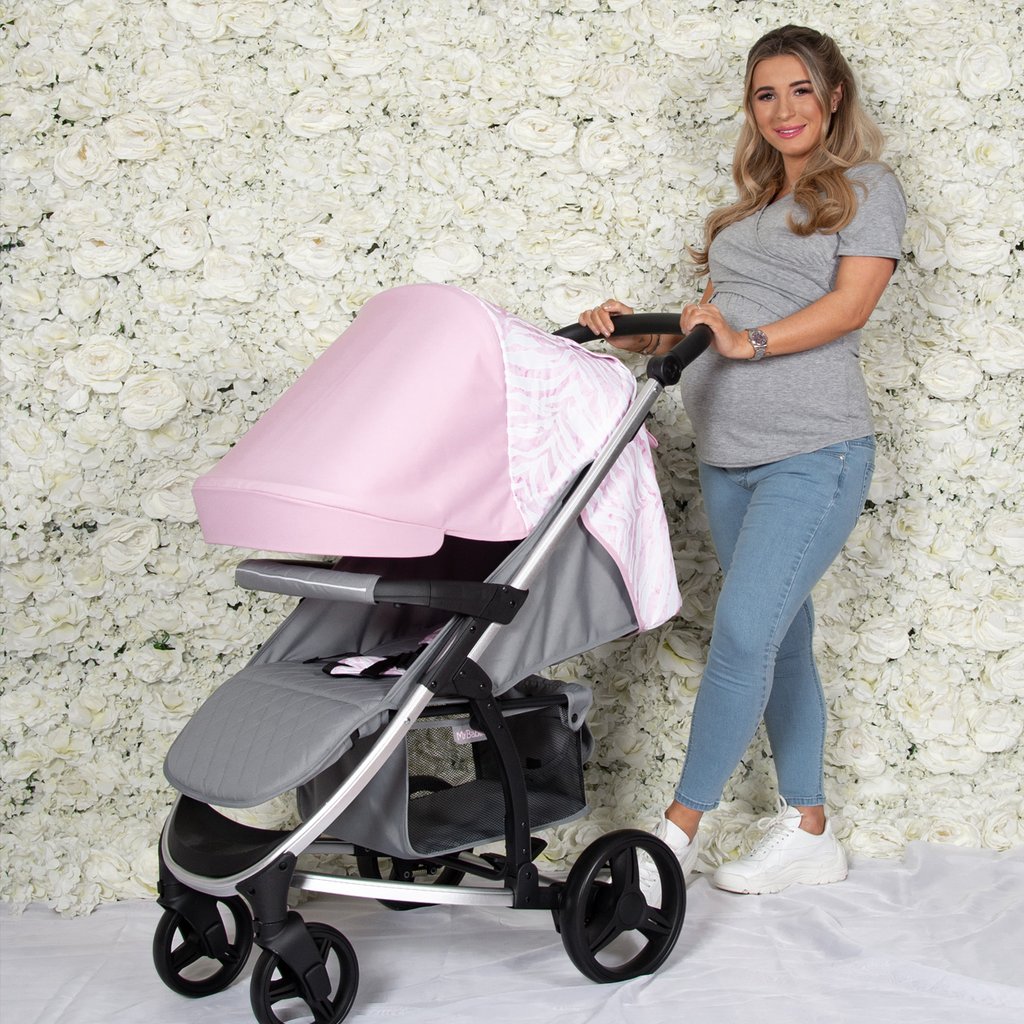 pink and grey pushchair