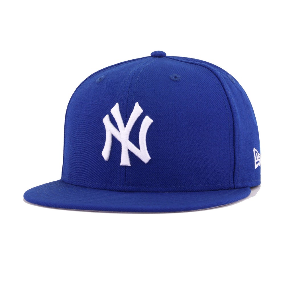 blue yankees hat fitted