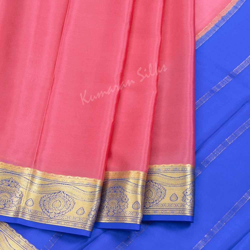 Rose Pink Pure Mysore Crepe Silk Saree – Kumaran Silks