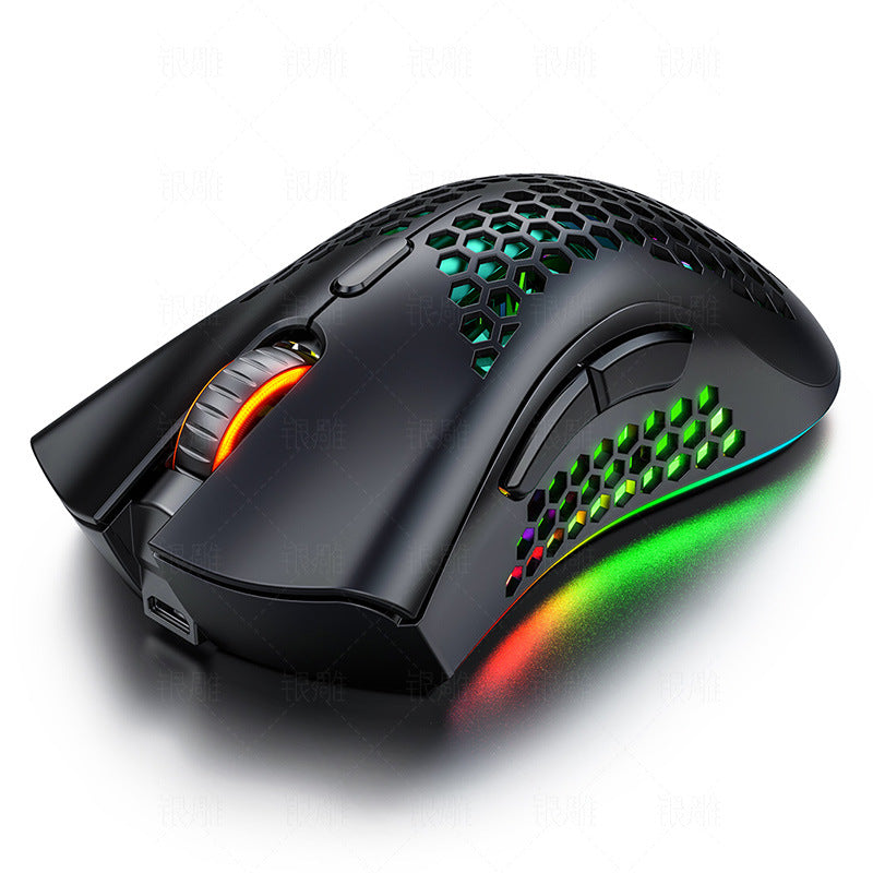 Amazon.com: WFB Wireless Gaming Mouse, Silent Click Wireless Rechargeable  Mouse with Colorful LED Lights and 3 Adjustable Levels Ergonomic Design :  Electronics