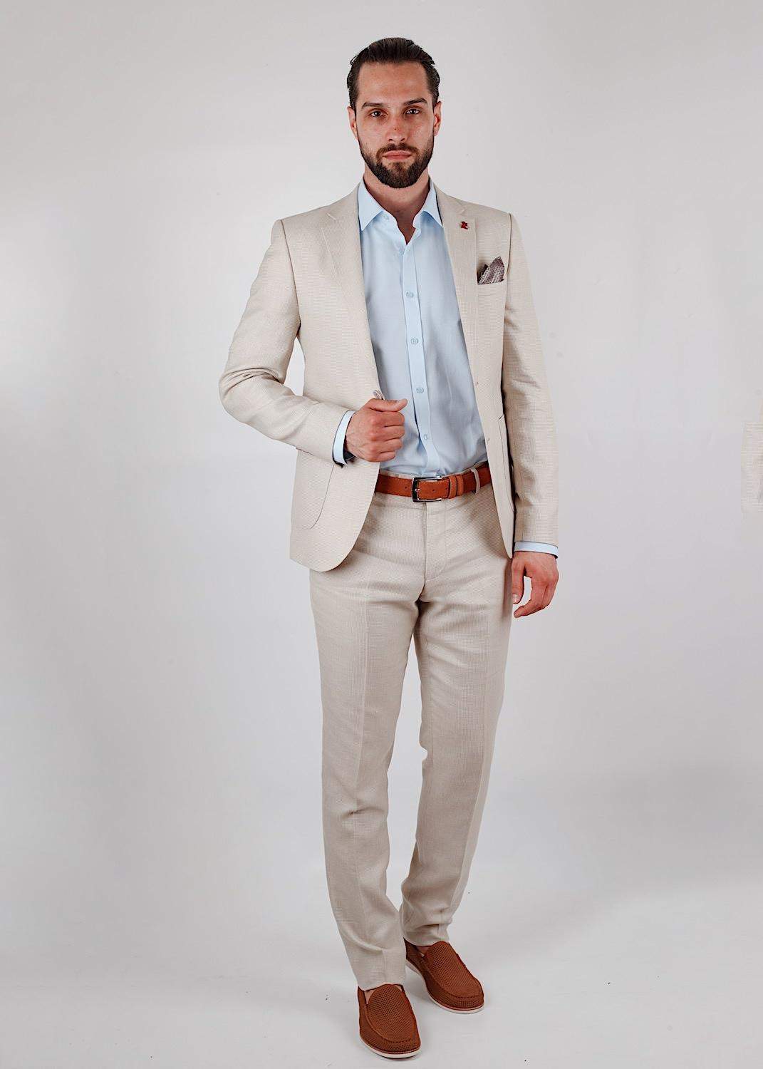 men's off white linen suit