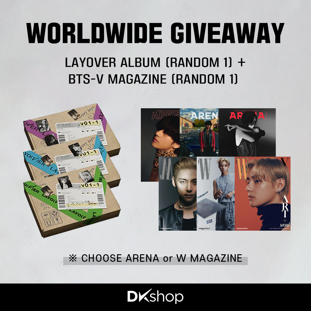 WINNERS ANNOUNCEMENT - BTS V LAYOVER ALBUM + V MAGAZINE WORLDWIDE GIVE –  DKshop