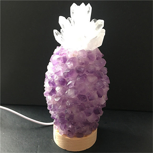 rose quartz pineapple lamp