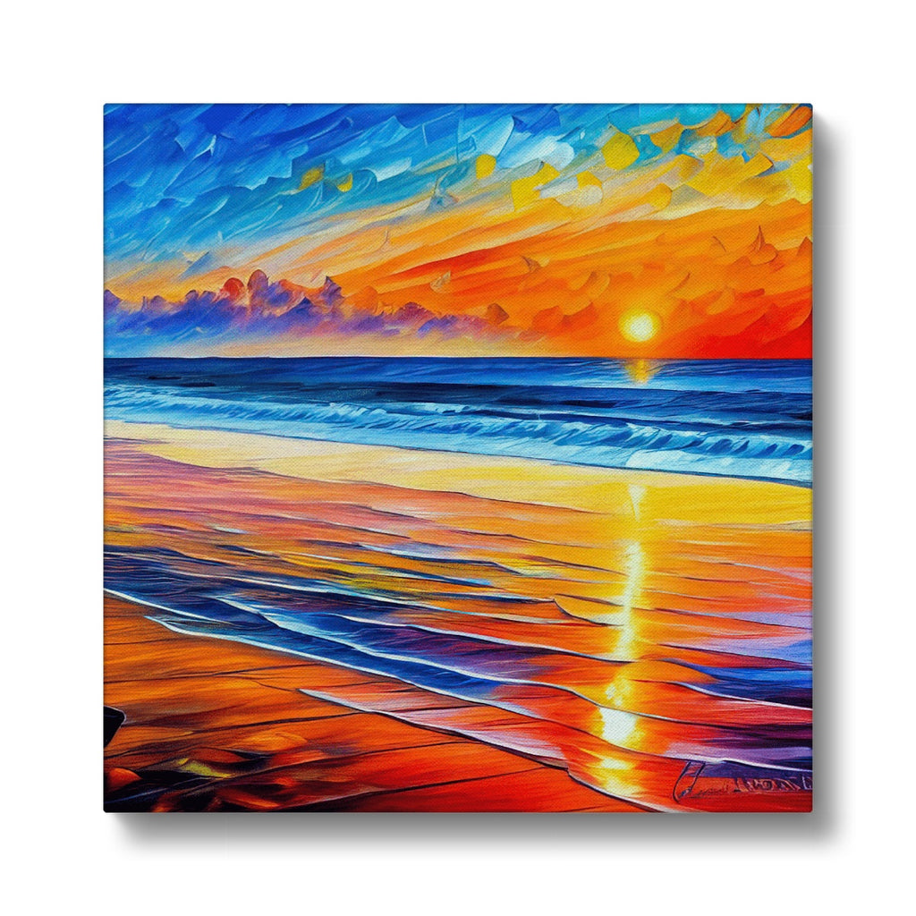 Dawn of a Dream: The Beauty of the Beach Sunset - Canvas – artAIstry