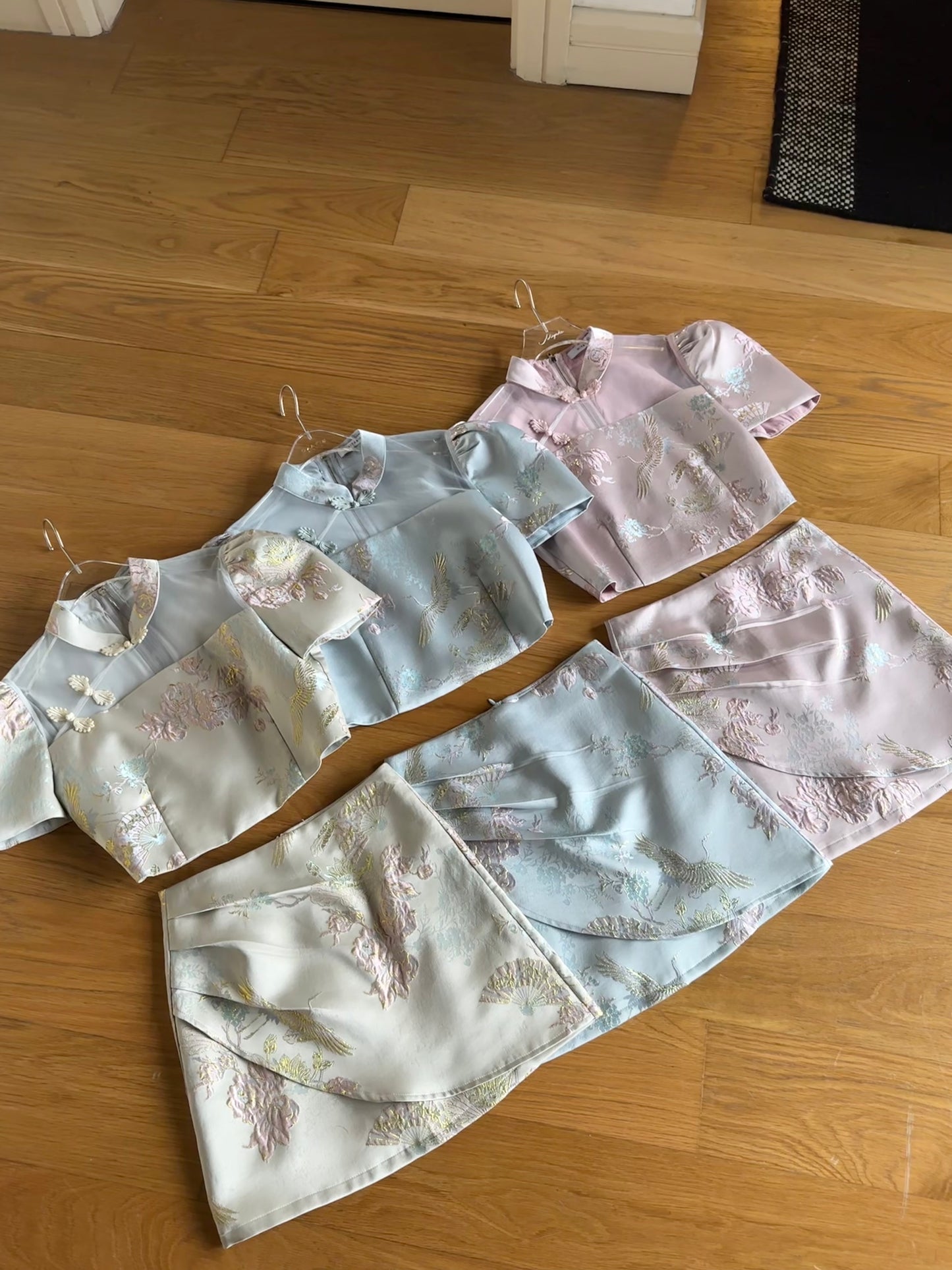 Ambre Cheongsam set in Ivory
