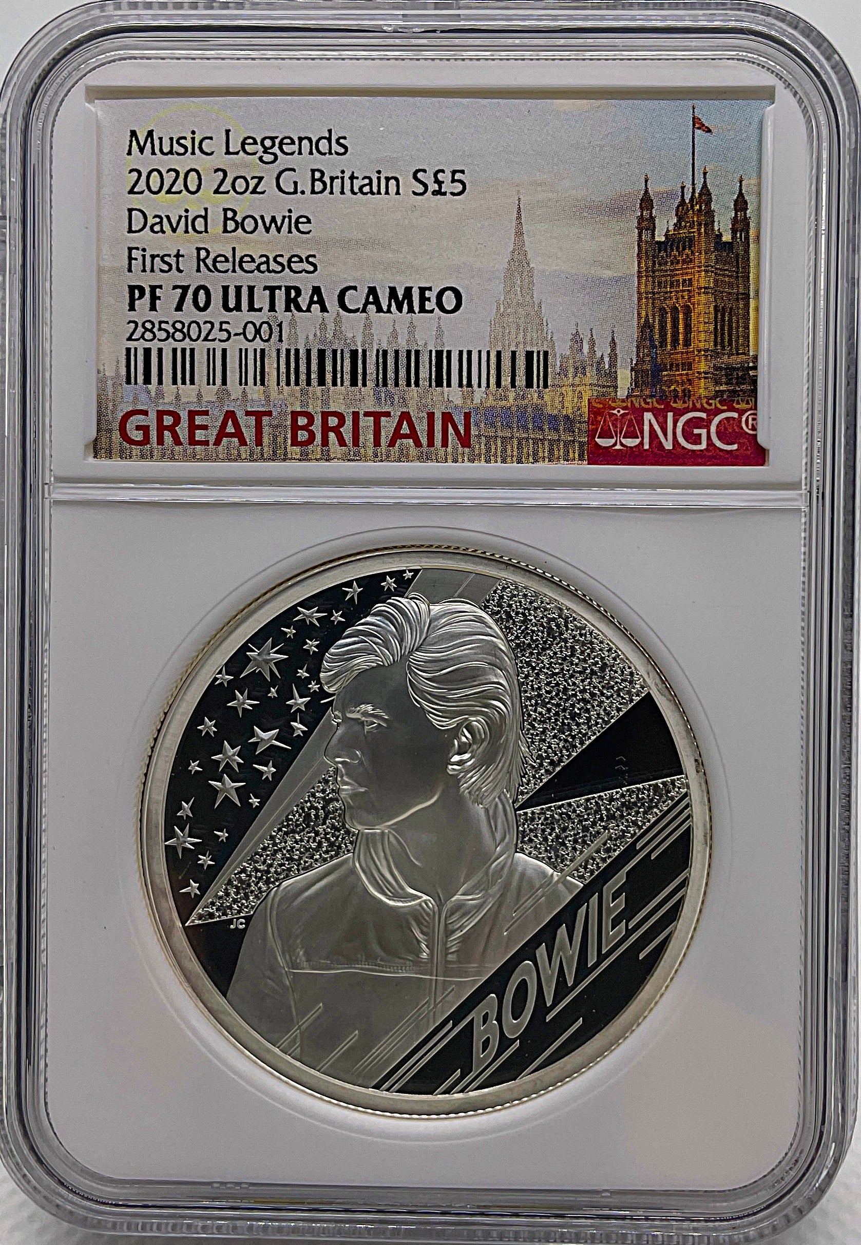 2020 PF70UC FR デヴィッド・ボウイ 2オンス銀貨 イギリス NGC