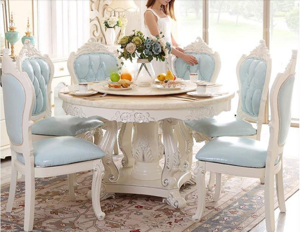 marble round dining table 6 seater