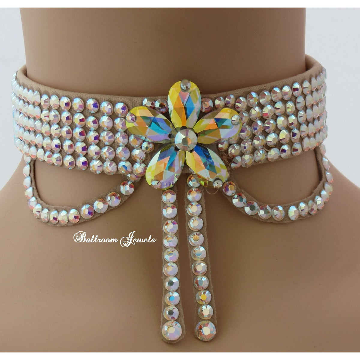 crystal flower choker