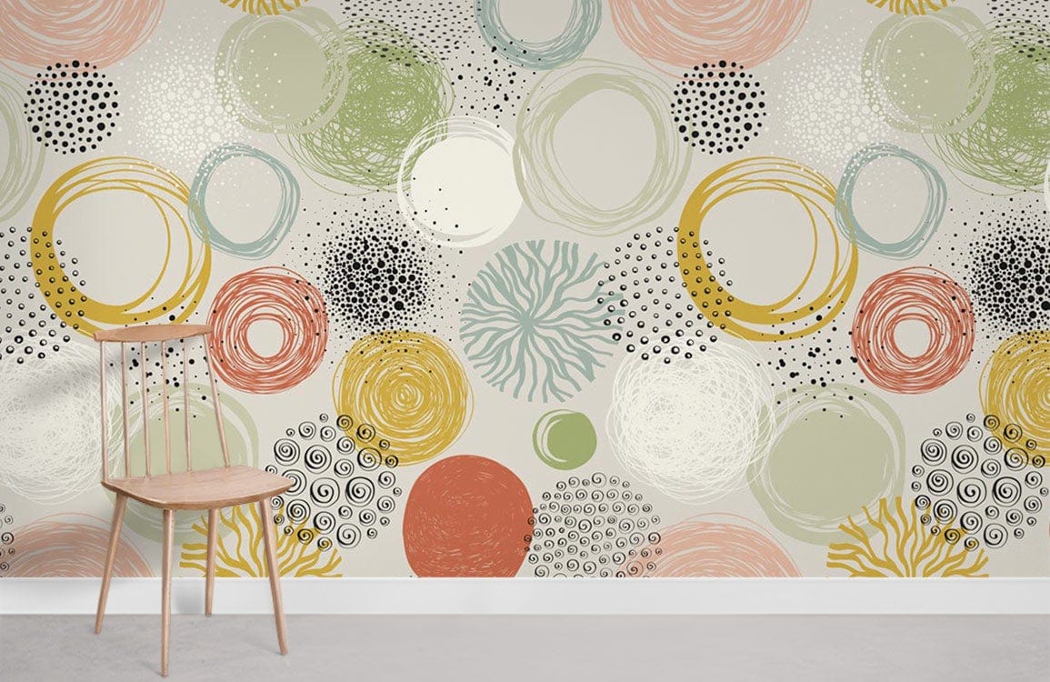 Abstract Circles Pattern Wallpaper Mural | Ever Wallpaper UK