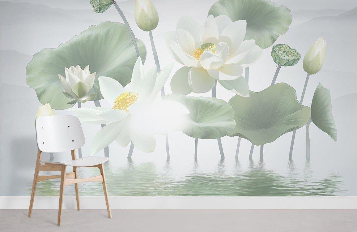 Lotus in River Mural Wallpaper | Ever Wallpaper UK