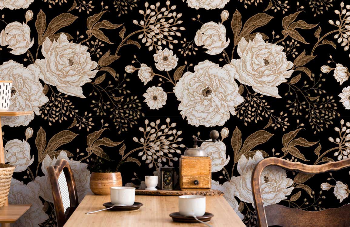 Elegant Floral Wallpaper Mural | Ever Wallpaper UK