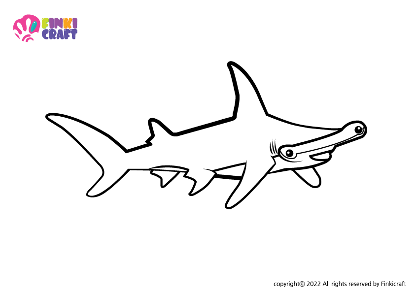 cute hammerhead shark coloring page