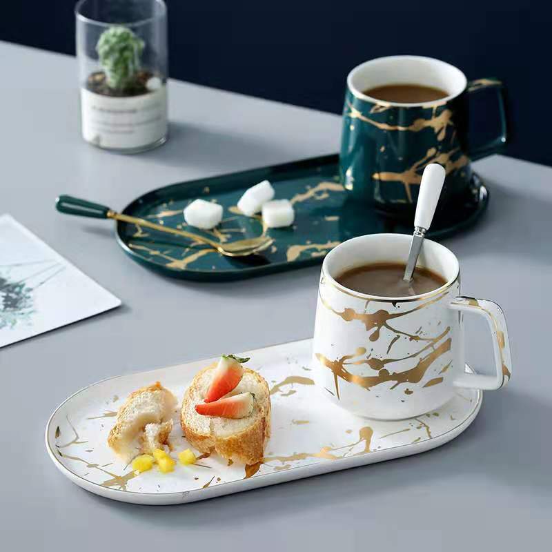 Italian Marble Coffee Mug With Tray – Peeperly