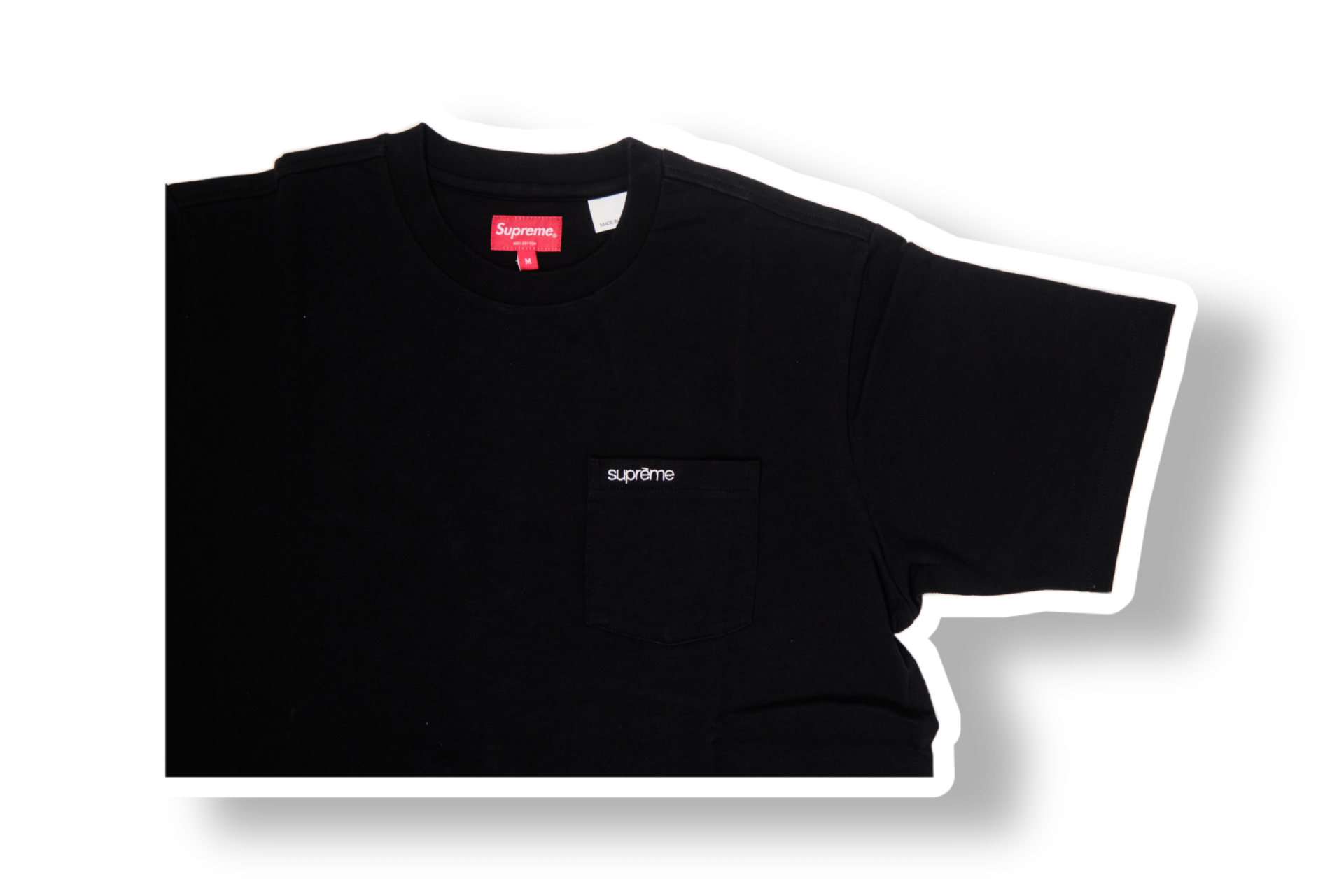 supreme black pocket tee