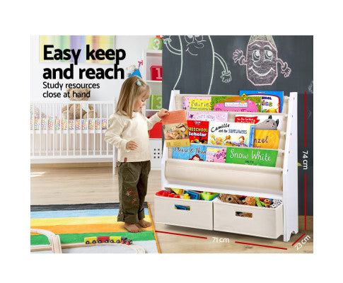 Keezi Kids Display Bookshelf Organiser With Storage