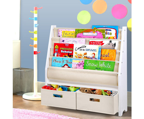Keezi Kids Display Bookshelf Organiser With Storage