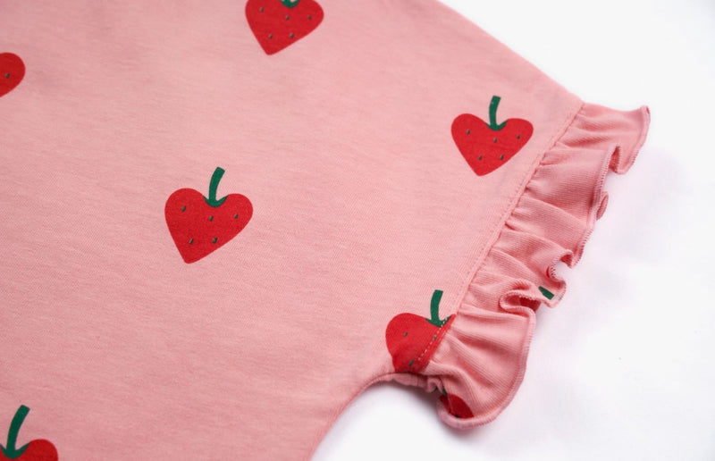 Toddler Girl Strawberry print designed T-shirt