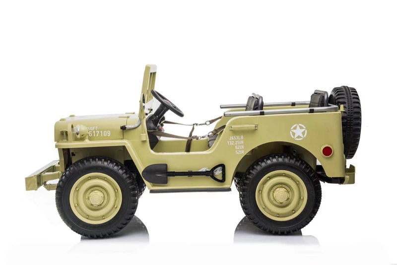 Little Riders Kids Ride On Car 24V Military Jeep