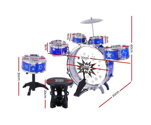 Keezi 8 Piece Kids Drum Set