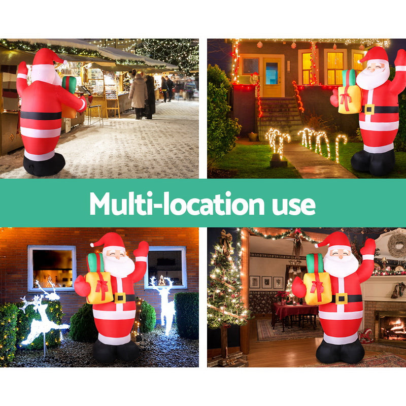 Jingle Jollys 2.4M Christmas Inflatables Santa Xmas Light Decor LED Airpower