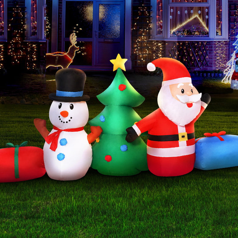 Jingle Jollys 2.7M Christmas Inflatable Tree Snowman Lights Outdoor Decorations