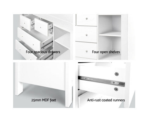 Baby Direct Change Table with Drawers - White