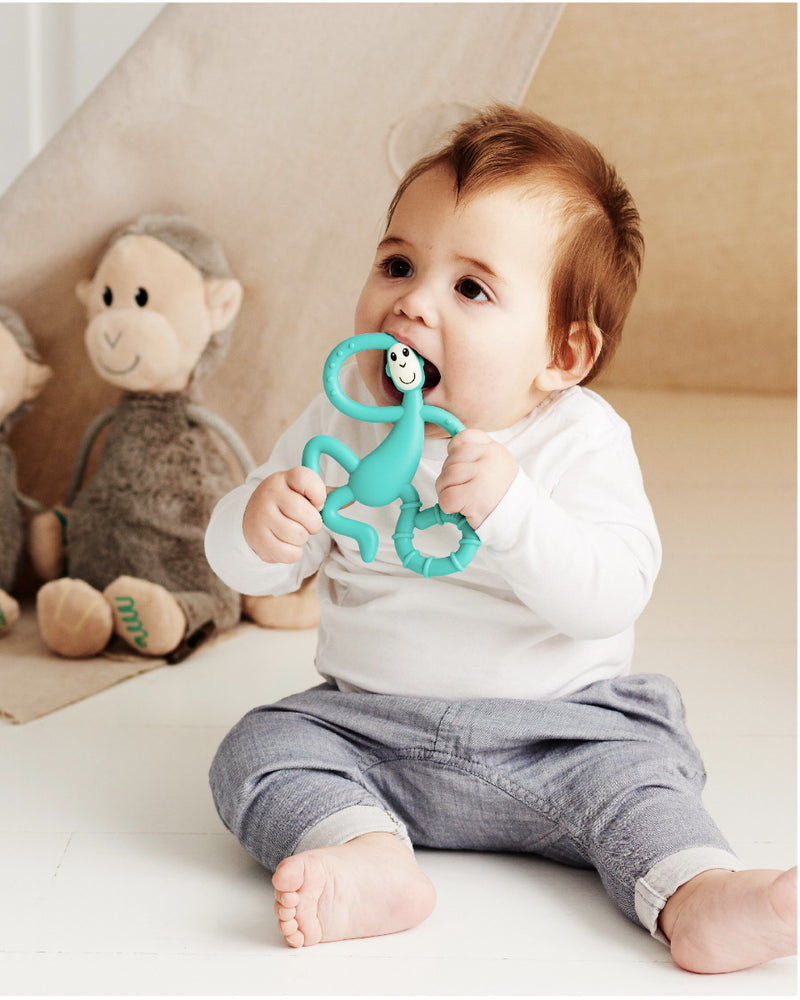 MATCHSTICK MONKEY DANCING MONKEY TEETHER - BLUE