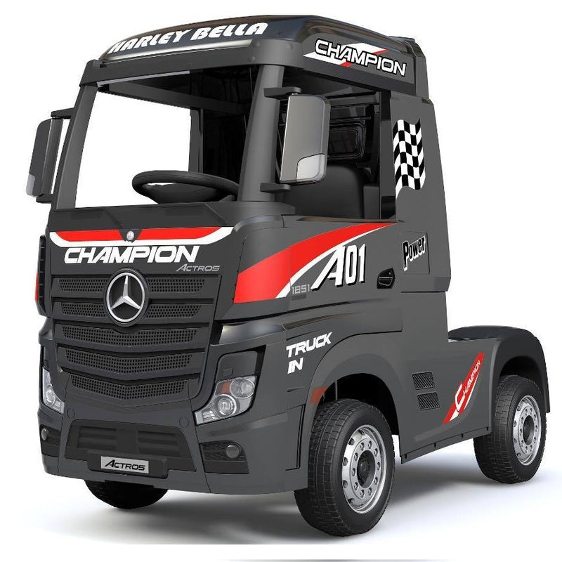 Little Riders Kids Ride On Car Mercedes Benz Actros Race Truck 12V