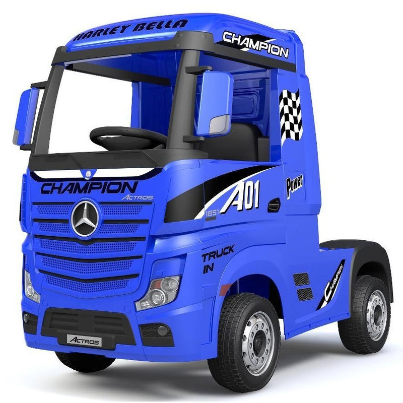 Little Riders Kids Ride On Car Mercedes Benz Actros Race Truck 12V