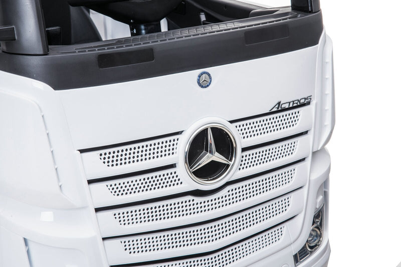 Little Riders Kids Ride On Car Mercedes Benz Actros Race Truck with Trailer
