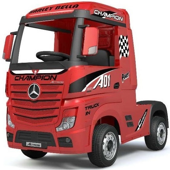 Little Riders Kids Ride On Car Mercedes Benz Actros Race Truck 12V