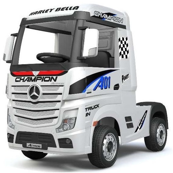 Little Riders Kids Ride On Car Mercedes Benz Actros Race Truck 12V